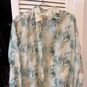Women’s Billy Reid cactus print silk shirt size L